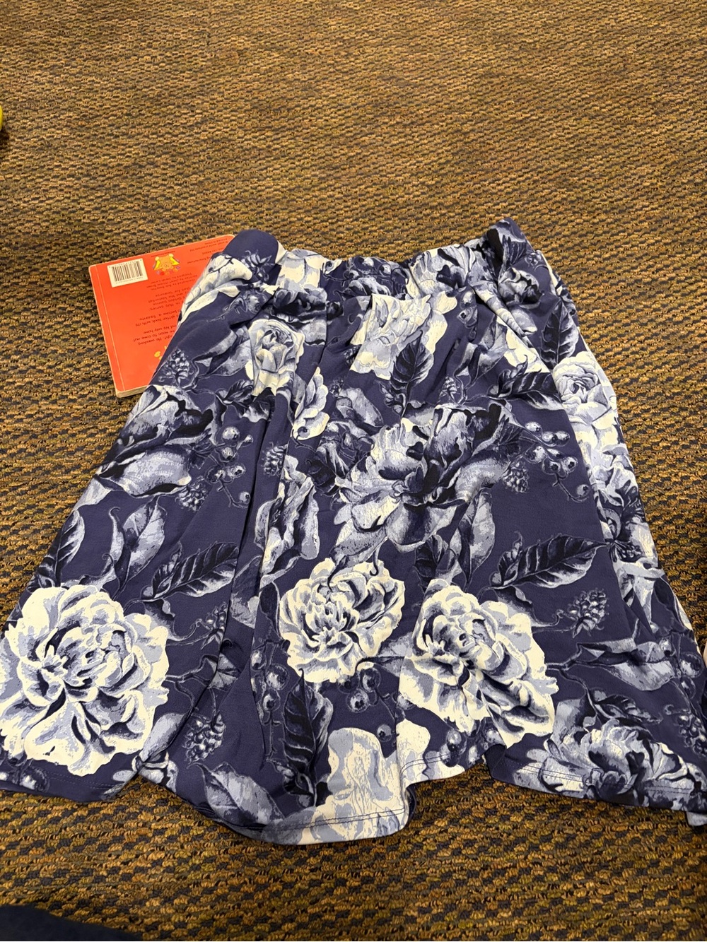 LuLaRoe Navy and White Floral Circle Skirt